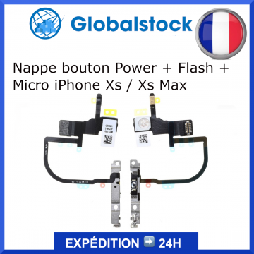 Nappe bouton Power + Flash + Micro pour iPhone Xs / Xs Max