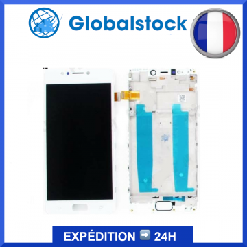 Ecran LCD + Vitre tactile sur châssis pour ASUS ZENFONE 4 MAX ZC520KL X00HD Blanc + Outils