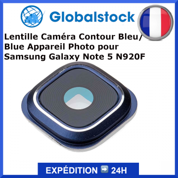 Lentille Caméra Contour Bleu pour Samsung Galaxy Note 5 N920F