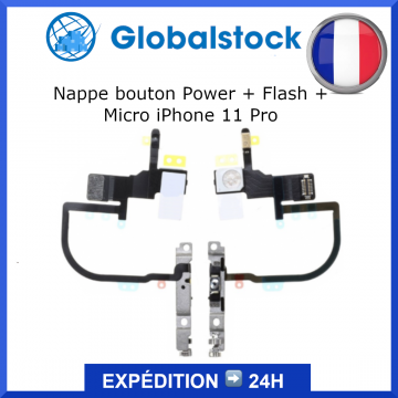 Nappe bouton Power + Flash + Micro pour iPhone 11 Pro