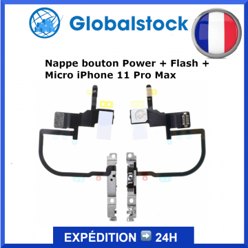 Nappe bouton Power + Flash + Micro pour iPhone 11 Pro Max