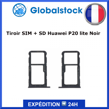Tiroir SIM + SD pour Huawei P20 lite Noir