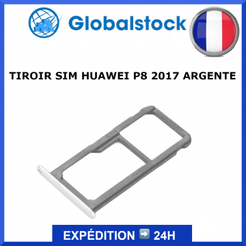 TIROIR SIM pour HUAWEI P8 2017 /ARGENTE Silver