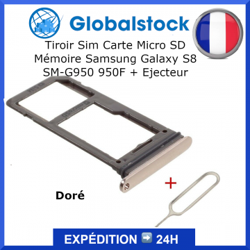 Tiroir Sim Carte Micro SD Mémoire pour Samsung Galaxy S8 SM-G950 950F + Ejecteur OR