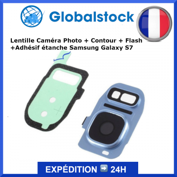 Lentille camèra + adhesif + flash pour Samsung Galaxy S7