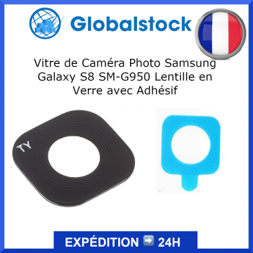 Lentille caméra arrière + adhésif pour Samsung Galaxy S8 SM-G950