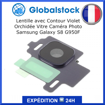 Lentille avec Contour Violet Orchidée Vitre Caméra Photo pour Samsung Galaxy S8 G950F