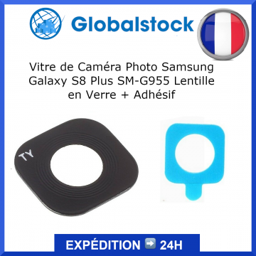 Lentille en verre vitre arrière + Adhésif pour Samsung Galaxy S8 Plus SM-G955