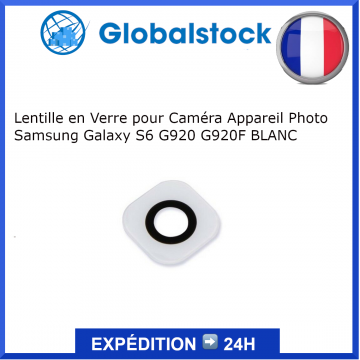 Lentille en Verre Caméra Appareil Photo pour Samsung Galaxy S6 G920 G920F Blanc