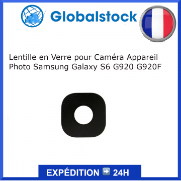 Lentille en Verre Caméra Appareil Photo NOIR pour Samsung Galaxy S6 G920 G920F
