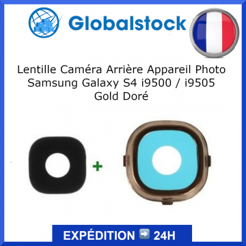 Lentille Caméra Arrière Appareil Photo pour Samsung Galaxy S4 i9500 / i9505 Doré Gold