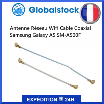 Antenne Réseau Wifi Cable Coaxial pour Samsung Galaxy A5 SM-A500F Blanc + Bleu