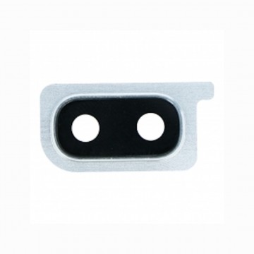 Lentille en verre caméra arrière pour Samsung Galaxy A30 / Argent Silver