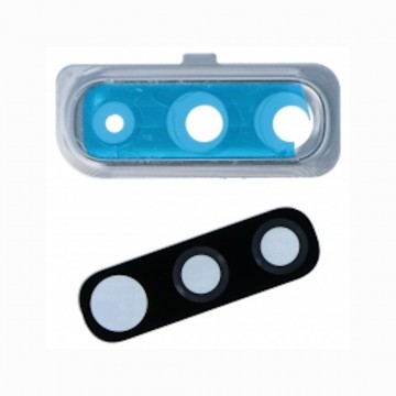 Lentille en verre caméra arrière pour Samsung Galaxy A50 Blanc