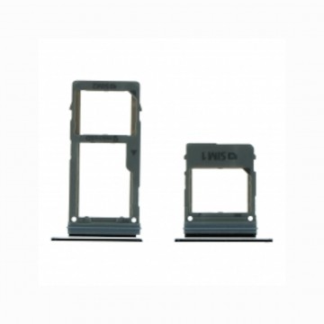 Tiroir Carte SIM et Micro SD pour Samsung Galaxy A8 2018/A5 2018/A8 Plus 2018 Dual Card Version noir