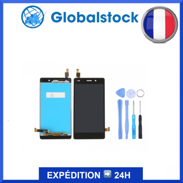 Ecran LCD + vitre tactile pour Huawei Ascend P8 Lite Noir + Outils