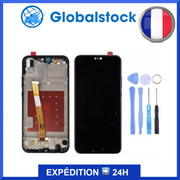 Ecran LCD + Vitre tactile sur châssis pour Huawei P20 Noir + outils