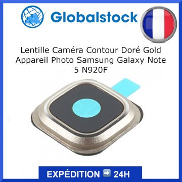 Lentille Caméra Contour Doré/Gold pour Samsung Galaxy Note 5 N920F Dore