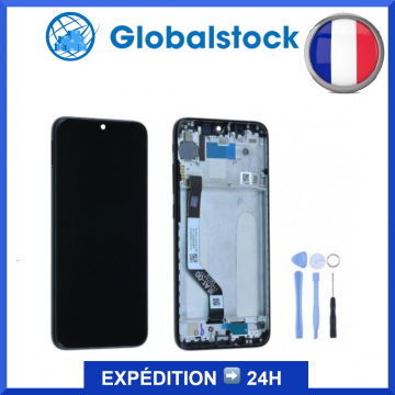 Ecran LCD + vitre tactile sur châssis pour Xiaomi Redmi Note 7 Noir + outils