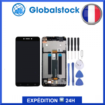 Ecran LCD + Vitre tactile sur châssis pour ASUS ZENFONE LIVE ZB501KL et X00FD Noir + Outils