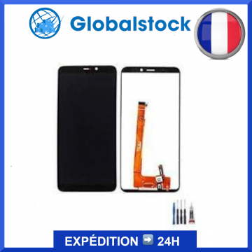 Ecran LCD + Vitre tactile pour WIKO VIEW XL Noir + Outils