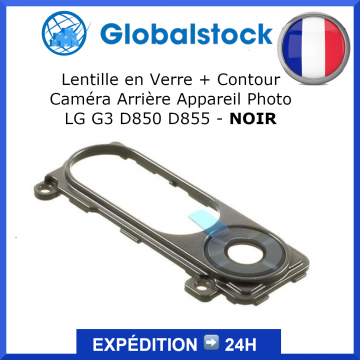 Lentille en Verre + Contour Caméra Arrière Appareil Photo pour LG G3 D850 D855 - NOIR
