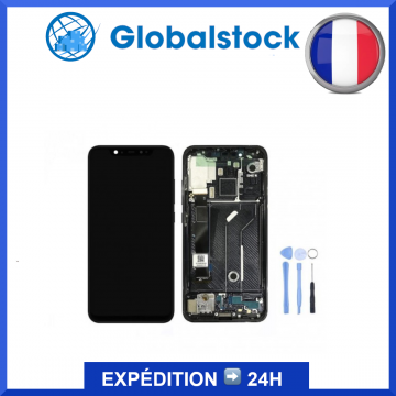 Ecran LCD + vitre tactile sur châssis pour Xiaomi Mi 8 Noir OLED + outils