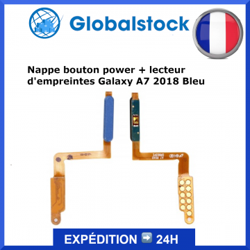 Nappe bouton power+lecteur d'empreintes SamsungGalaxy A7 2018 (A750F) Bleu