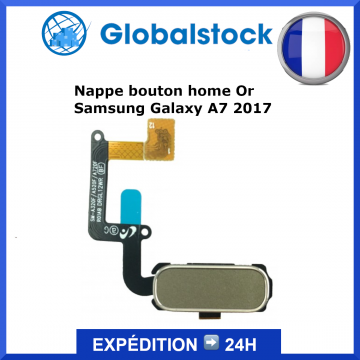 Nappe bouton home Or pour Samsung Galaxy A7 2017 (A720F)