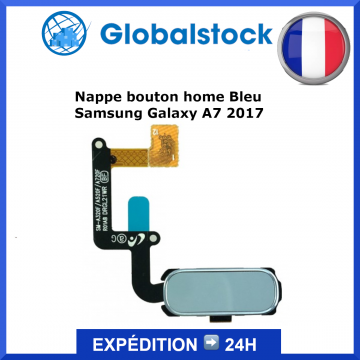 Nappe bouton home Bleu pour Samsung Galaxy A7 2017 (A720F)
