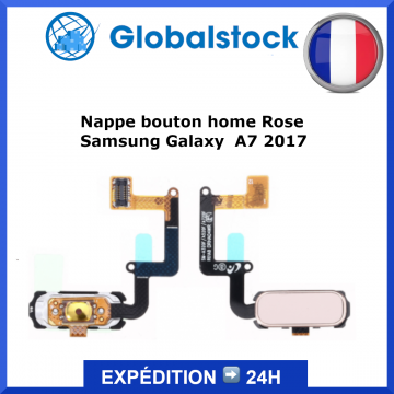 Nappe bouton home Rose pour Samsung Galaxy A7 2017 (A720F)