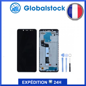 Ecran LCD + Vitre tactile sur châssis pour Xiaomi Redmi Note 5 Noir + outils