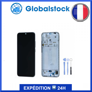 Ecran LCD OLED + vitre tactile sur châssis pour Xiaomi Mi A3 Blanc + outils