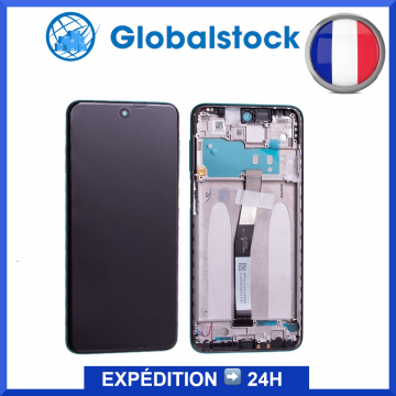 Ecran LCD + Vitre tactile sur châssis pour Xiaomi Redmi Note 9 Pro Vert + Outils