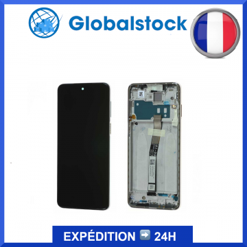Ecran LCD + Vitre tactile sur châssis pour Xiaomi Redmi Note 9S Gris + Outils
