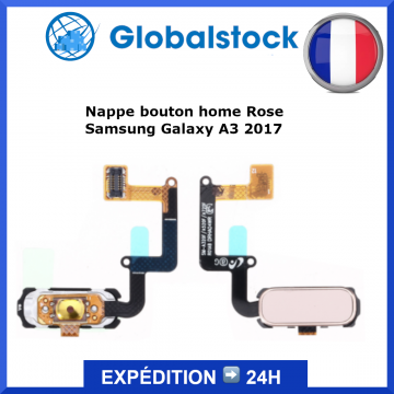 Nappe bouton home Rose pour Samsung Galaxy A3 2017 (A320F)