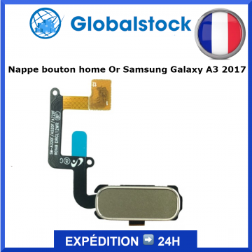 Nappe bouton home Or pour Samsung Galaxy A3 2017 (A320F)