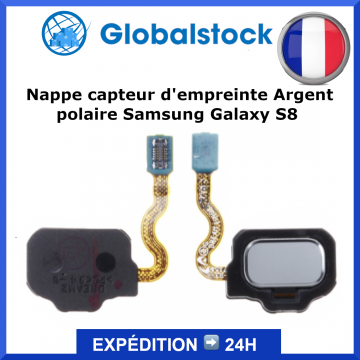 Nappe capteur d'empreinte Argent polaire pour Samsung Galaxy S8