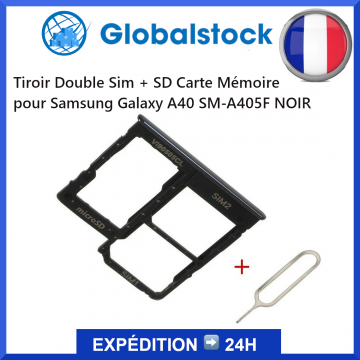 Tiroir Double Sim + SD Carte Mémoire pour Samsung Galaxy A40 SM-A405F A40 A41 A405 A415FNOIR
