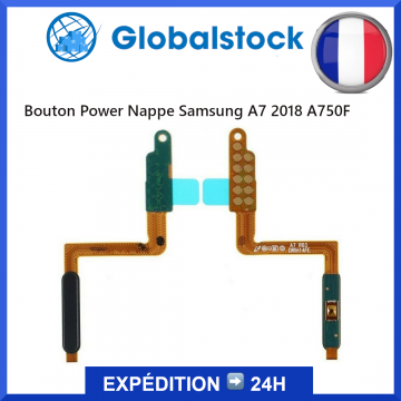 Nappe Bouton Power Lecteur d'Empreinte pour Samsung A7 2018 A750F Noir
