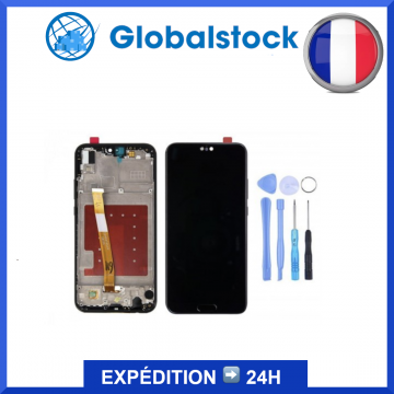 Ecran LCD + vitre Tactile sur chassis pour Huawei Mate 20 Noir + outils
