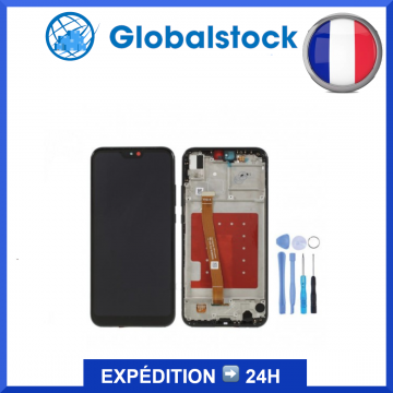 Ecran LCD + Vitre tactile sur châssis pour Huawei P30 Pro Noir + outils