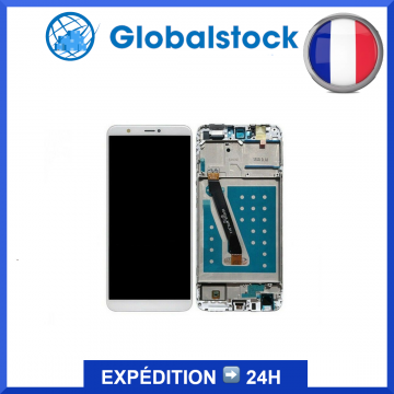 Ecran LCD + Vitre tactile sur châssis pour Huawei P Smart Blanc + outils
