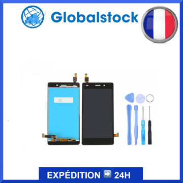 Ecran LCD + vitre tactile pour Huawei Ascend P8 Noir + outils