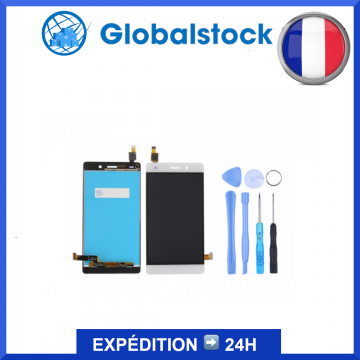 Ecran LCD + vitre tactile pour Huawei Ascend P8 Lite Blanc + outils