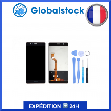 Ecran LCD + vitre tactile pour Huawei Ascend P9 noir + outils