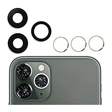 Lentilles en verre caméra arrière + adhésifs pour iPhone 11 Pro Max