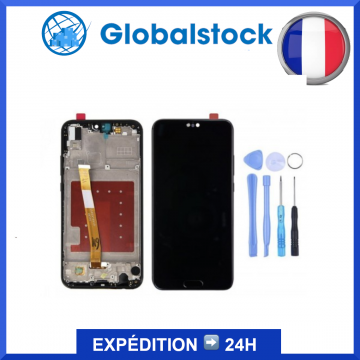 Ecran LCD + Vitre tactile sur châssis pour Huawei P20 Pro Noir + outils