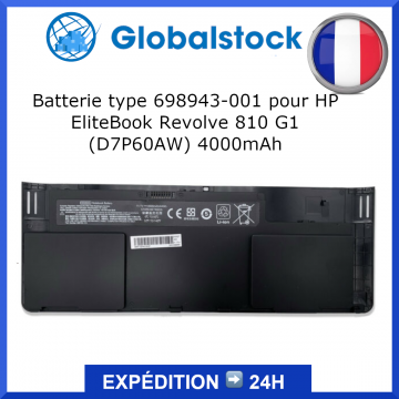 Batterie type 698943-001 HP EliteBook Revolve 810 G1 (D7P60AW) 4000mAh