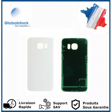 Vitre arrière pour Samsung Galaxy s6 Edge blanc LOGO + CE